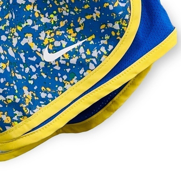 Nike Dri Fit Blue Yellow Running Shorts Sporty Lined Active XS - Picture 5 of 10